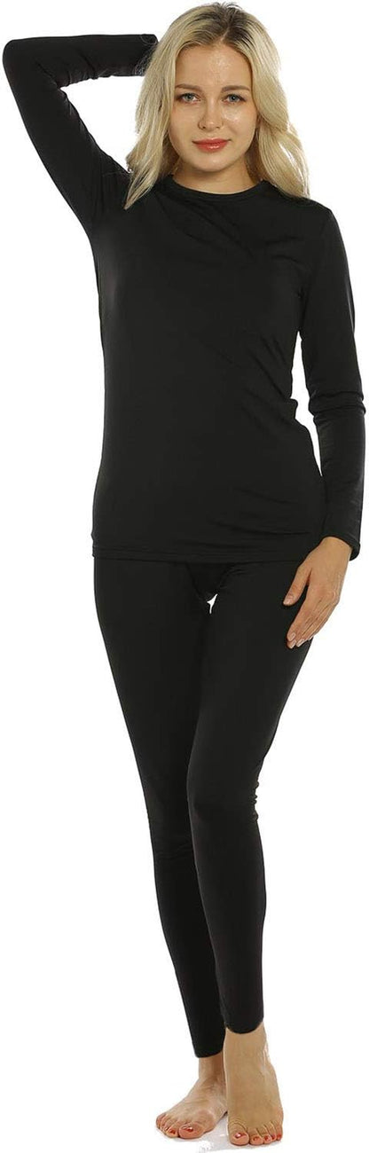 Thermal Underwear Set for Women Long Johns Fleece Lined Base Layer Soft Top Bottom