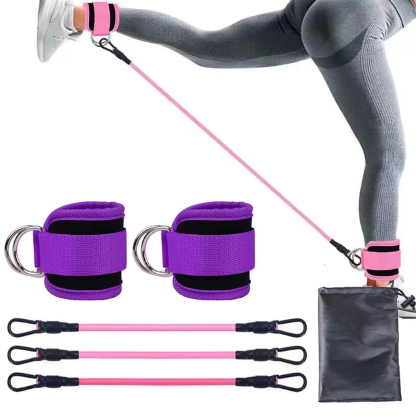 Ankle Straps Resistance Bands Set for Gym Yoga Pilates Crossfit Strength Training Workout - Women Weight Sports Trainer