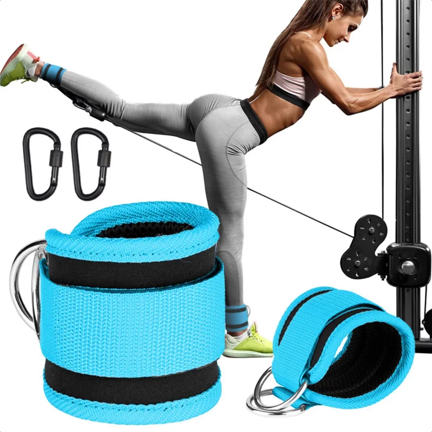 Ankle Straps Resistance Bands Set for Gym Yoga Pilates Crossfit Strength Training Workout - Women Weight Sports Trainer