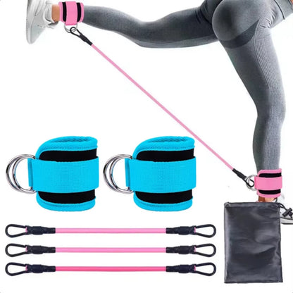 Ankle Straps Resistance Bands Set for Gym Yoga Pilates Crossfit Strength Training Workout - Women Weight Sports Trainer