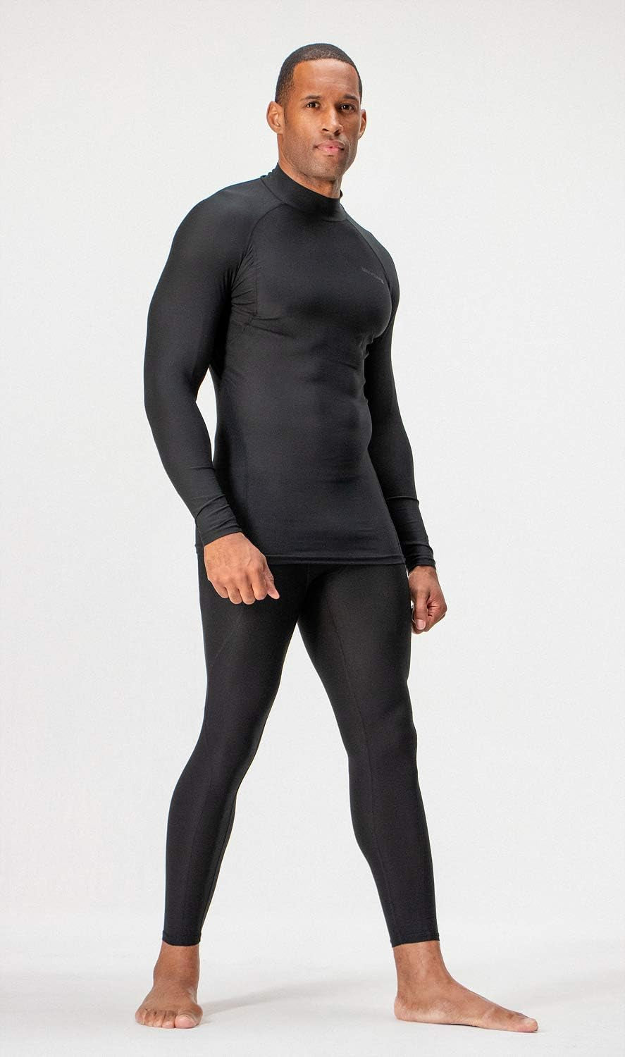 3 Pack Men'S Athletic Turtle Neck Long Sleeve Compression Shirts