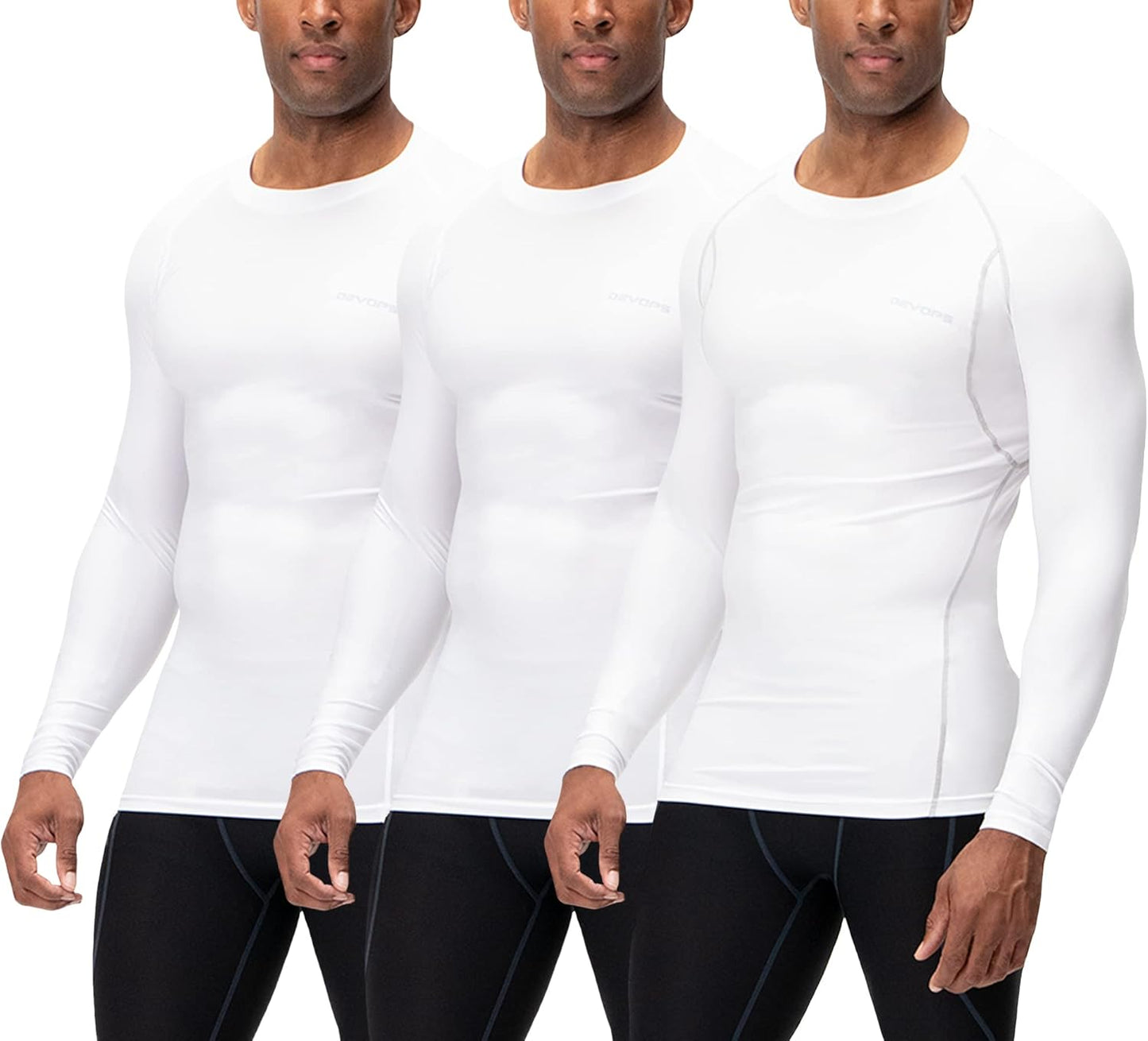 3 Pack Men'S UPF 50+ Long Sleeve Compression Shirts Quick Dry, Cool Gear for Garage Garden Gym Yard and Workouts