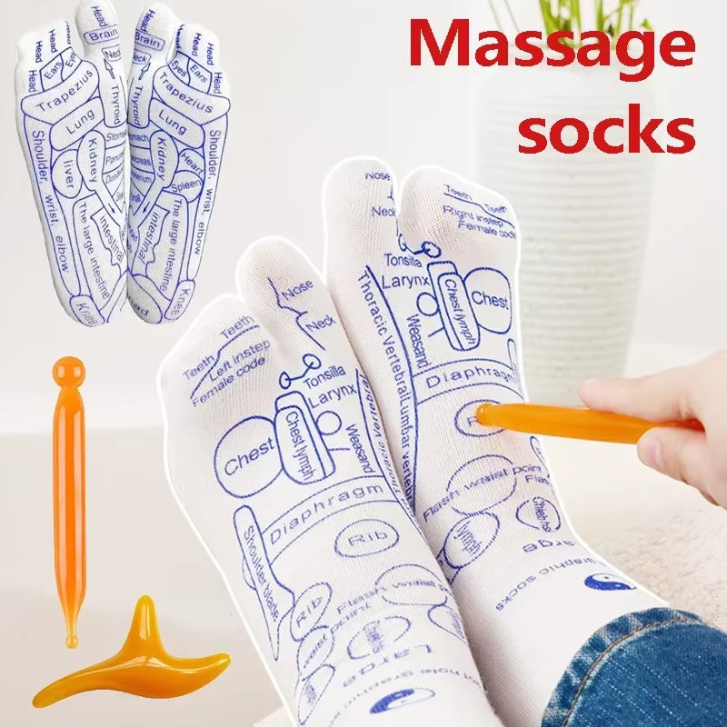 Massage Relieve Tired Feet Socks Acupressure Foot Massager Reflexology Socks Foot Acupoint Massage Tool Physiotherapy Foot Care