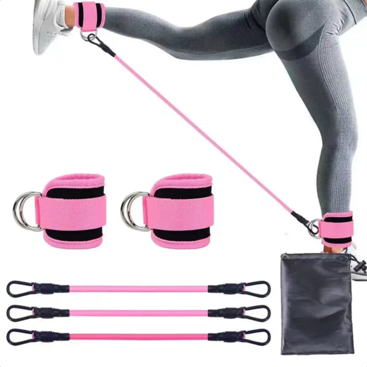 Ankle Straps Resistance Bands Set for Gym Yoga Pilates Crossfit Strength Training Workout - Women Weight Sports Trainer